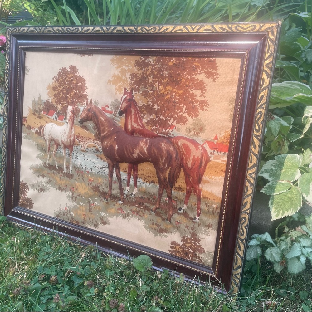 Vintage Fabric Horse Art – Trapunto 3D Wall Hanging Rustic Equestrian Decor - Picture 5 of 11